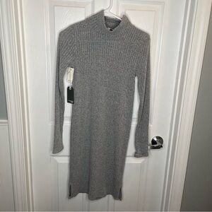 Wilfred Free Mariel Ribbed Sweater Mini Dress in Heather White S